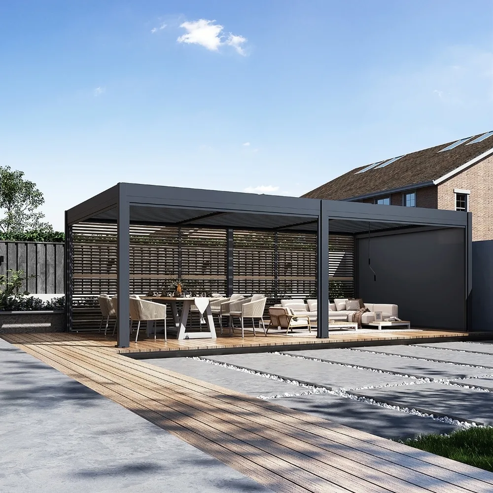Pergola PANEL LAMELY zastínění fixní horizontální 1 m pro bioklimatickou Rojaplast (foto 257)