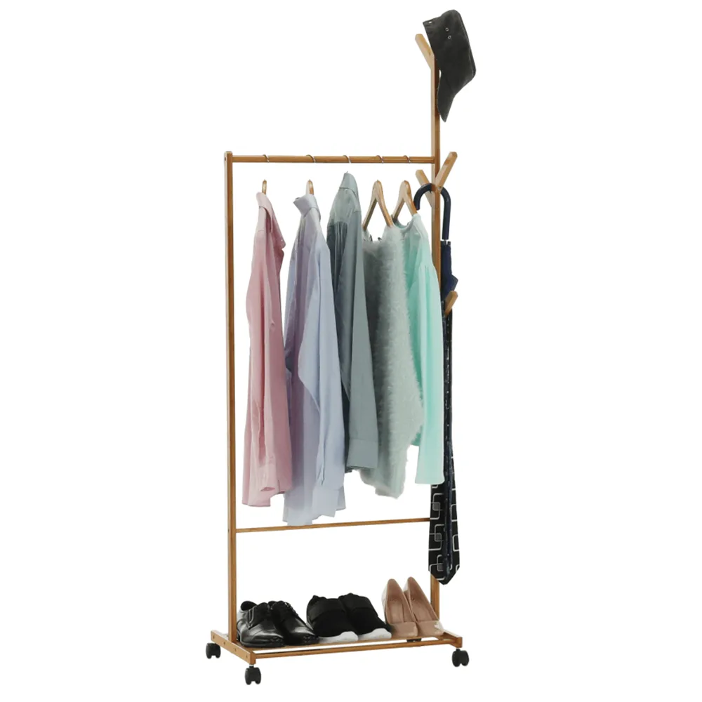 Pojízdný věšák, bambus, šířka 60cm, VIKIR TYP 1 Kondela