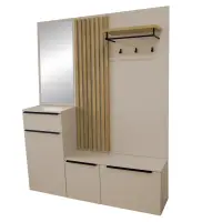Předsíňová sestava, kašmír matná/dub artisan, ALIVA V1 Kondela (foto 2)