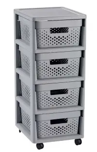Regál INFINITY DOTS se šuplíky 4x11L / Rojaplast (foto 10)