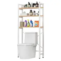 Regál nad WC, dub natural/bílá, BALRAM Kondela