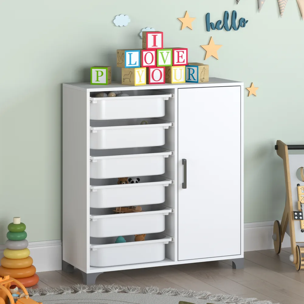 Regál/skrinka s úložnými boxmi, biela, VELTO Kondela