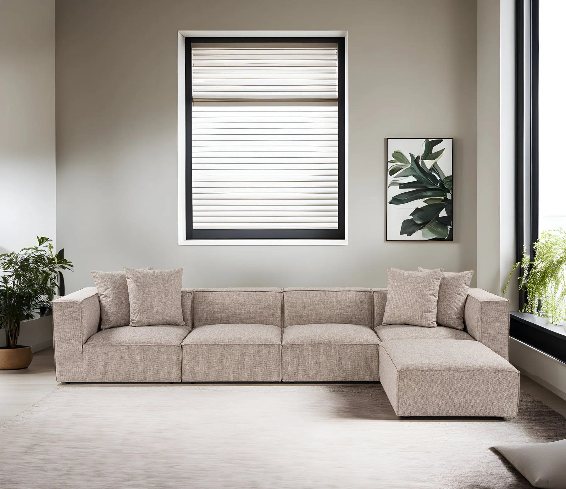 Rohová pohovka SORA (L1-O1-O1-1R-POUFFE ) ASIRGROUP (foto 462)