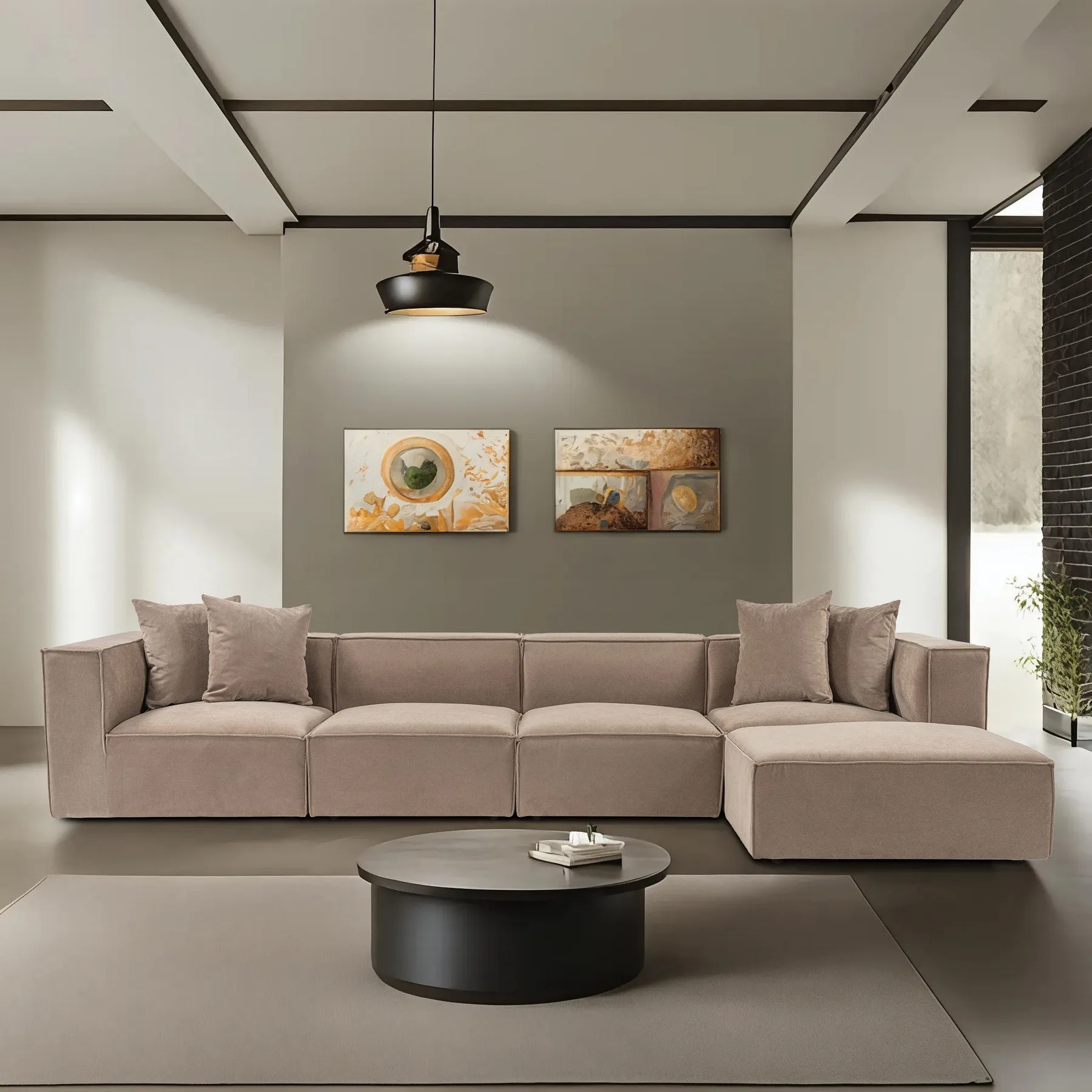 Rohová pohovka SORA (L1-O1-O1-1R-POUFFE ) ASIRGROUP (foto 875)
