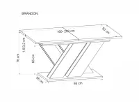 Rozkládací jídelní stůl BRANDON 200–90 cm Halmar (foto 28)