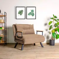 Rozkládací křeslo SANDO Light Brown v2 ASIRGROUP