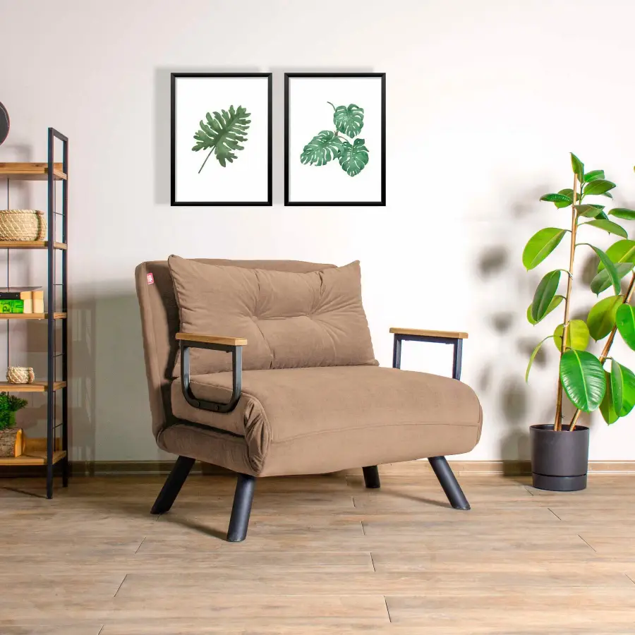 Rozkládací křeslo SANDO Light Brown v2 ASIRGROUP