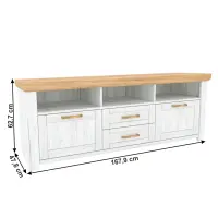 RTV stolek B, dub craft zlatý/dub craft bílý, SUDBURY Kondela (foto 4)