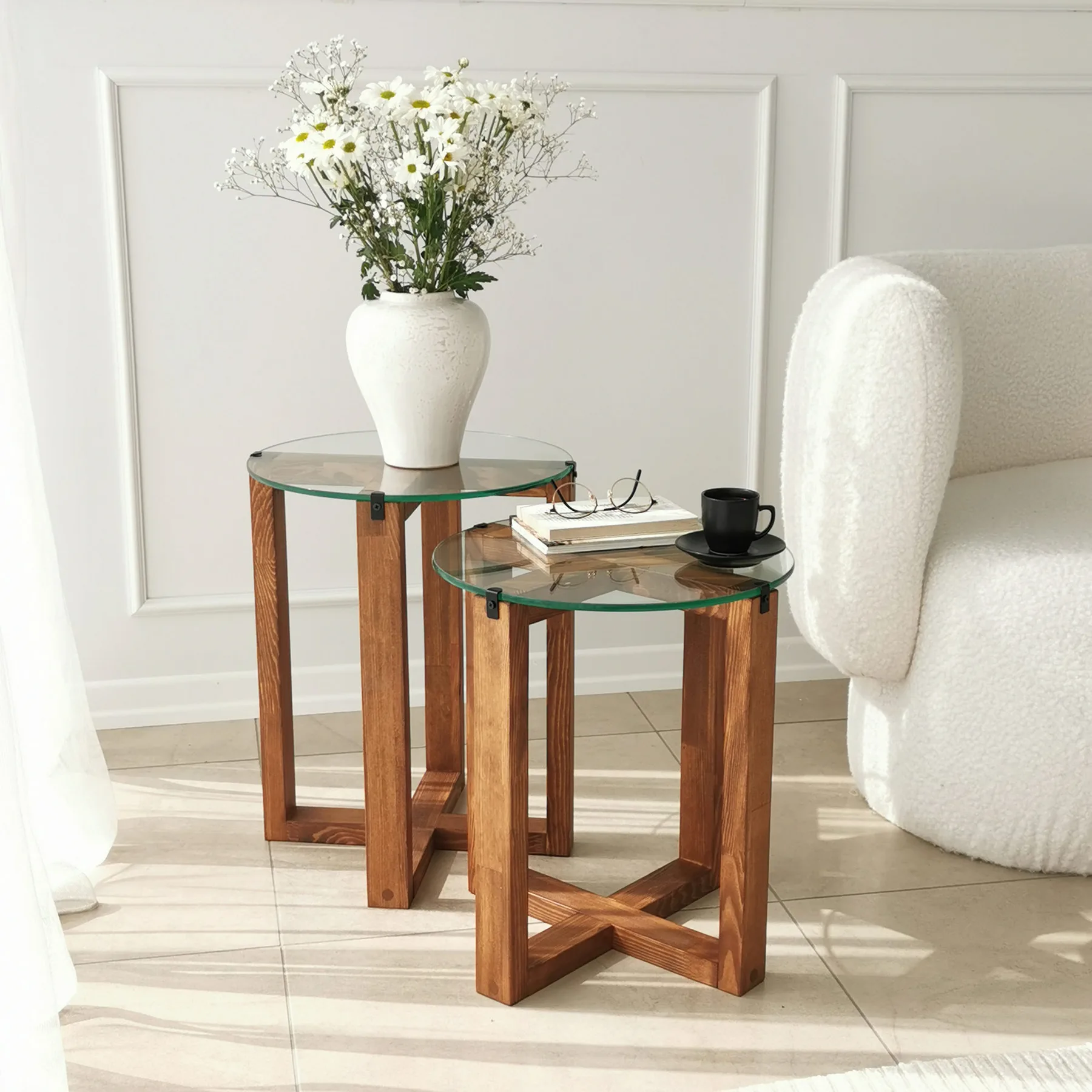 Set odkládacích stolků AMALFI (set 2 ks) ASIRGROUP