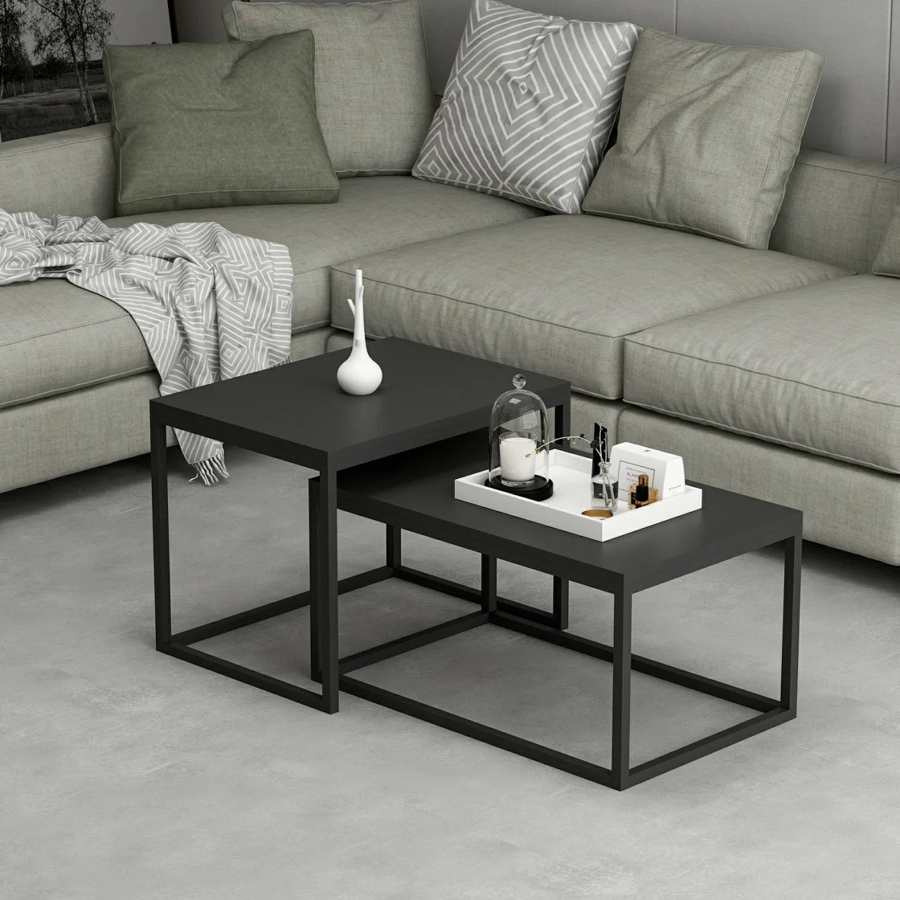 Set odkládacích stolků LEKA (set 2 ks) ASIRGROUP