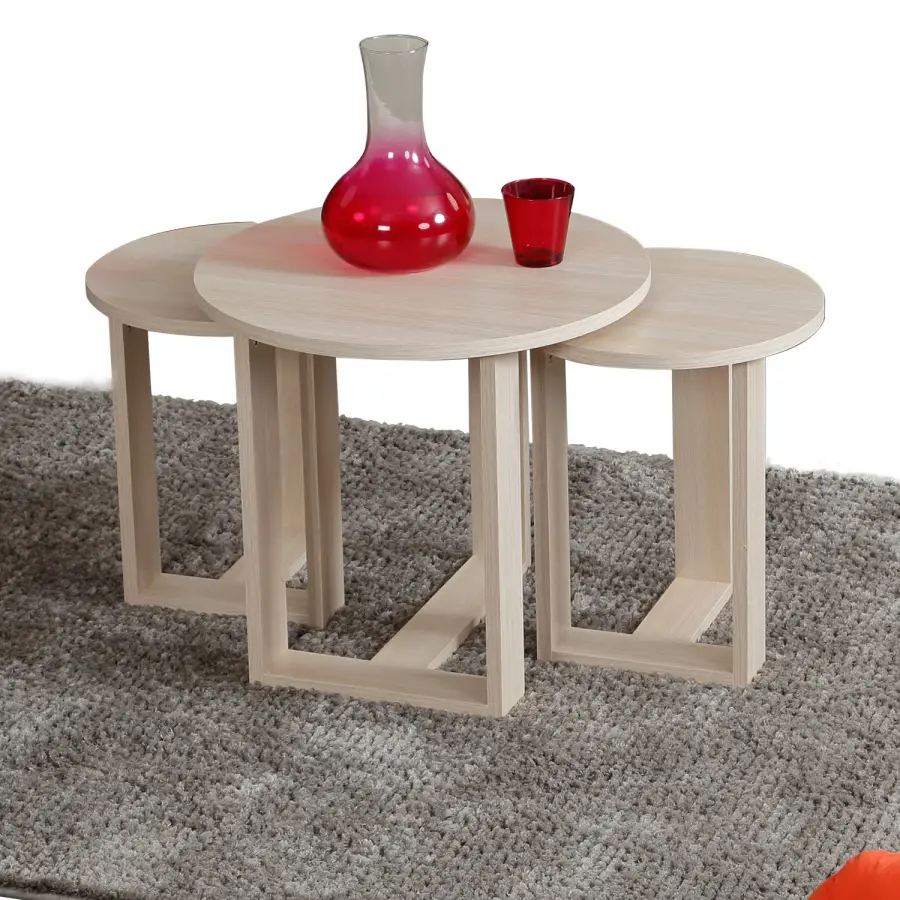 Set odkládacích stolků MIRA (set 3 ks) – Set 3 ks / Dub ASIRGROUP