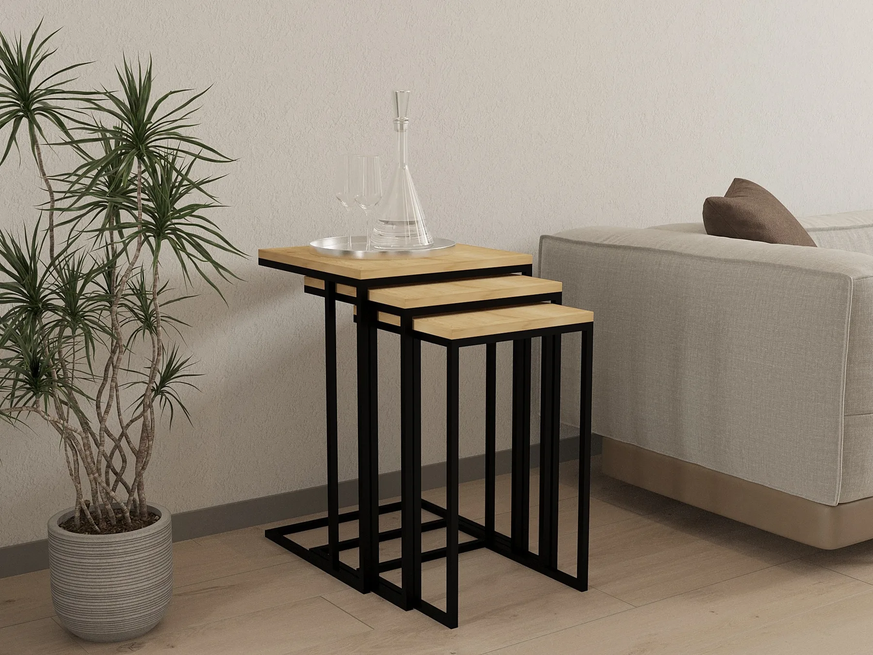 Set odkládacích stolků ROMA (set 3 ks) ASIRGROUP