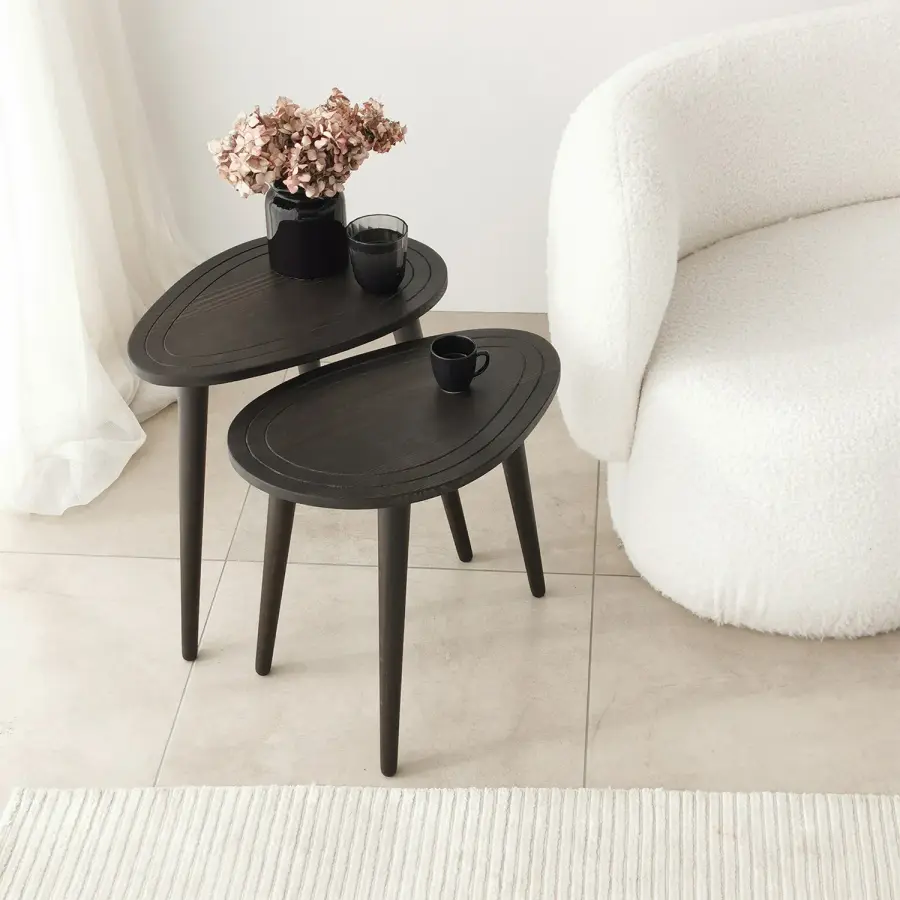 Set odkládacích stolků SWEET (set 2 ks) – Set 2 ks / Antracitová ASIRGROUP