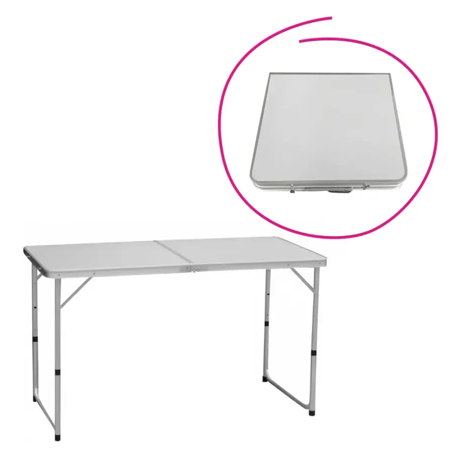 Skladací kempingový stôl, 120 cm, hliník/MDF, KEPI TYP 1 Kondela