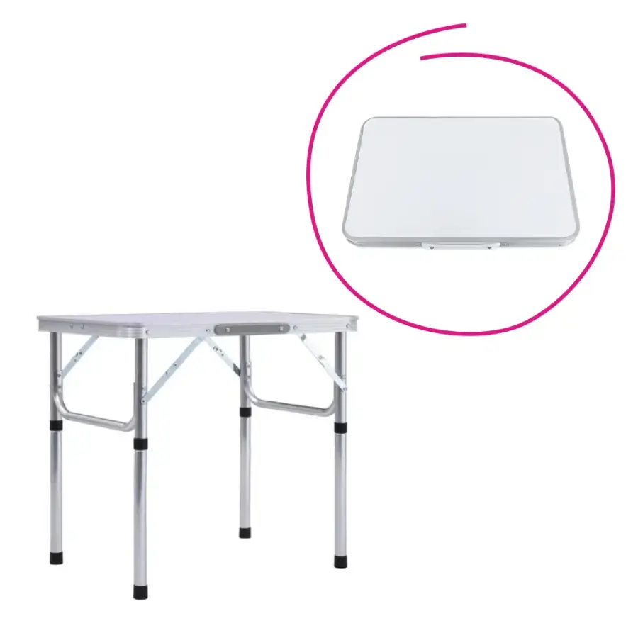 Skládací kempinkový stůl, 60 cm, hliník/MDF, KEPI TYP 2 Kondela