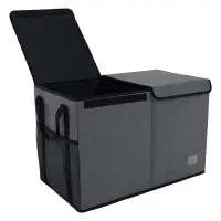 Skládací úložný box, černá, DETER Kondela