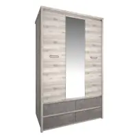 Skříň se zrcadlem 3D4S, kaštan nairobi/onyx, JESI NEW Kondela