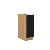 Spodní skříňka s kovovým košíkem, černý mat / dub artisan, Monro 30 D CARGO Kondela
