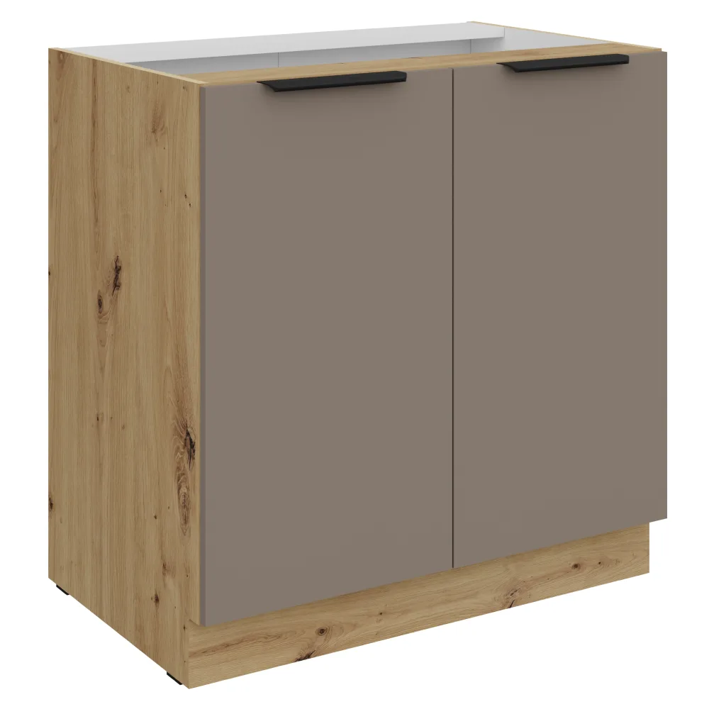 Spodní skříňka, sandgrau/dub artisan, FRISBO 80 D 2F BB Kondela