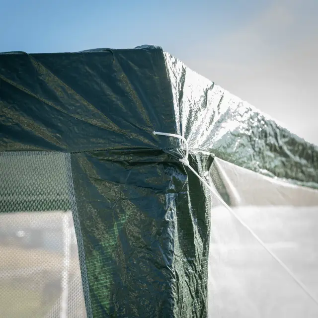 Stanový altán do zahrady, 3,9x2,5x3,9m, zelená / bílá, RINGE TYP 1 + 6 bočních stran Kondela