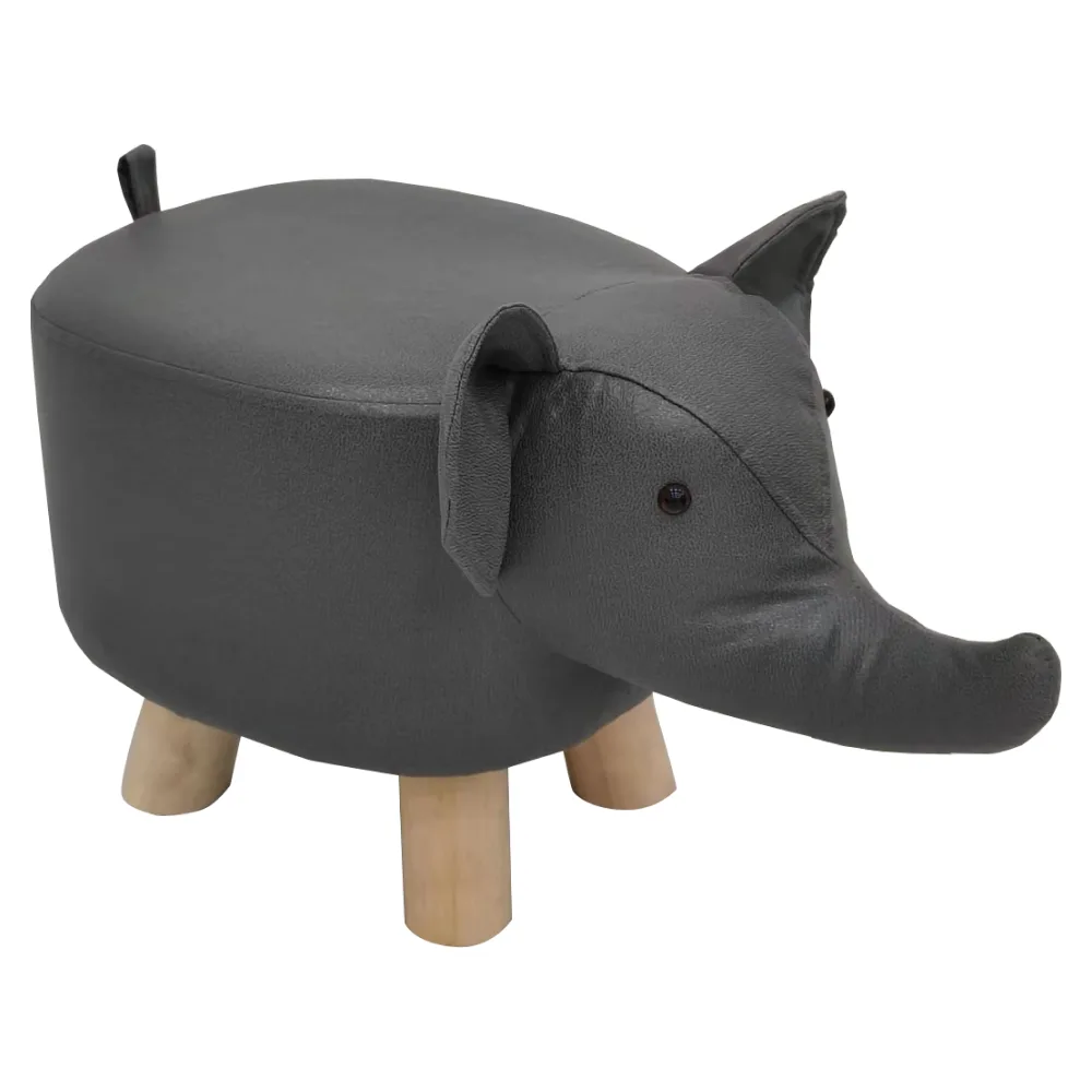 Taburet ve tvaru slůně, šedá/přírodní, BALBO Kondela