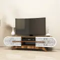 TV stolek DEFNE – Ořech / Bílá ASG-845HCT5504 ASIRGROUP