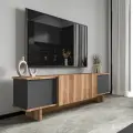 TV stolek DIANA – Antracitová / Ořech ASIRGROUP