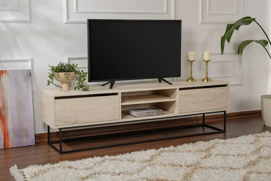 TV stolek ESCAPE 180 -Black Travertine ASIRGROUP