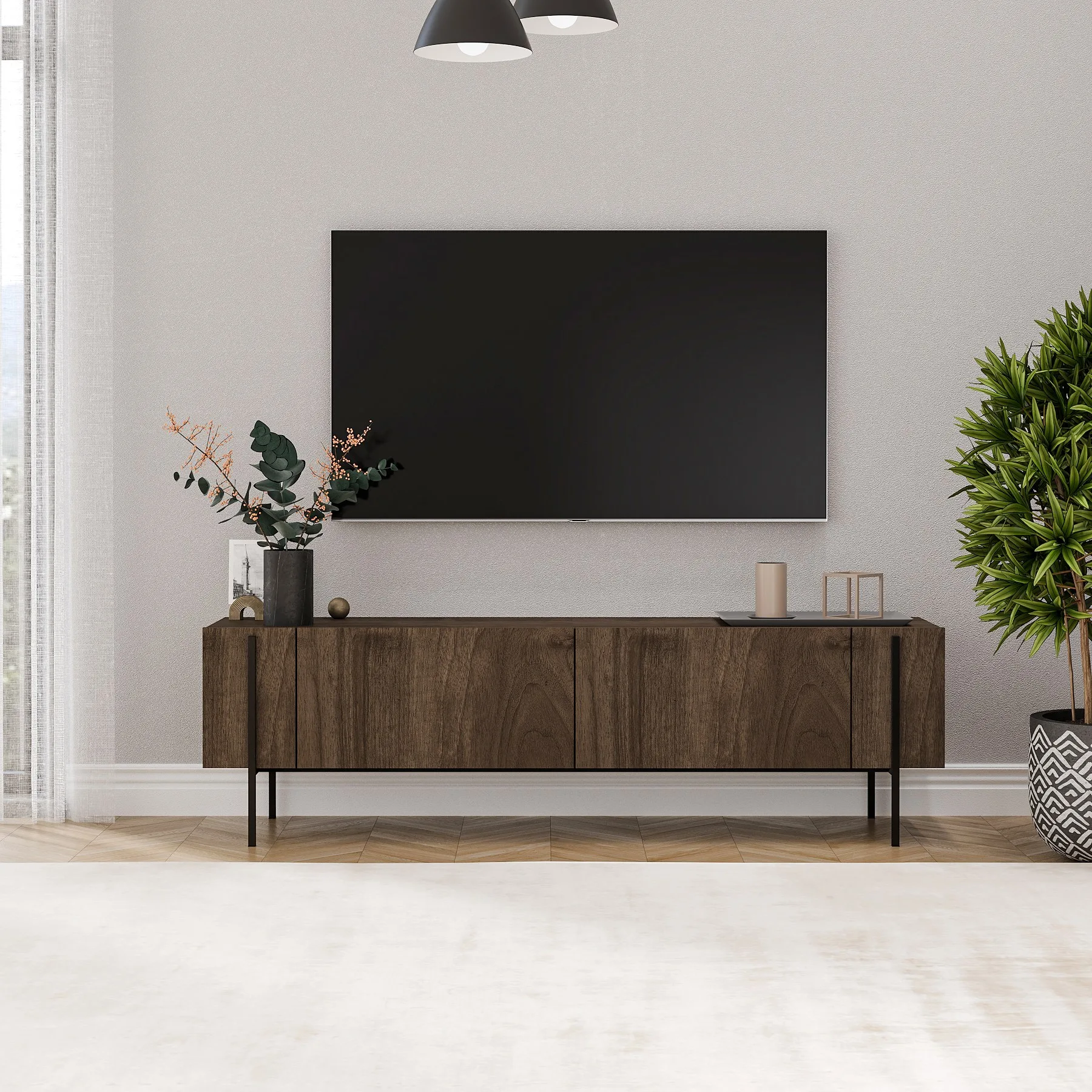 TV stolek HERMAN – Ořech ASIRGROUP