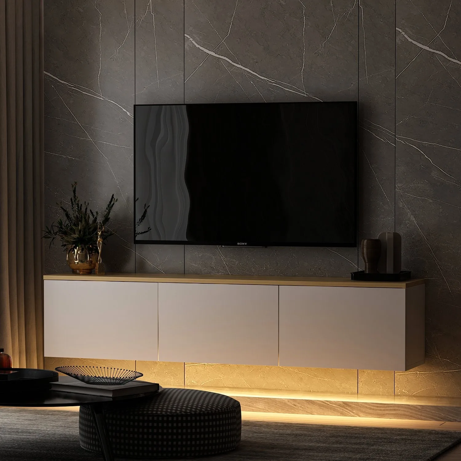 TV stolek NEON White v2 ASIRGROUP
