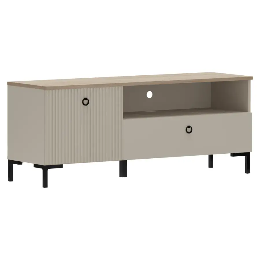 TV stolek, šedohnědá Taupe/dub silverjack, DOMCA 1K1S Kondela