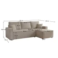 Univerzální sedací souprava, šedobéžová Taupe, APERO ROH Kondela (foto 3)