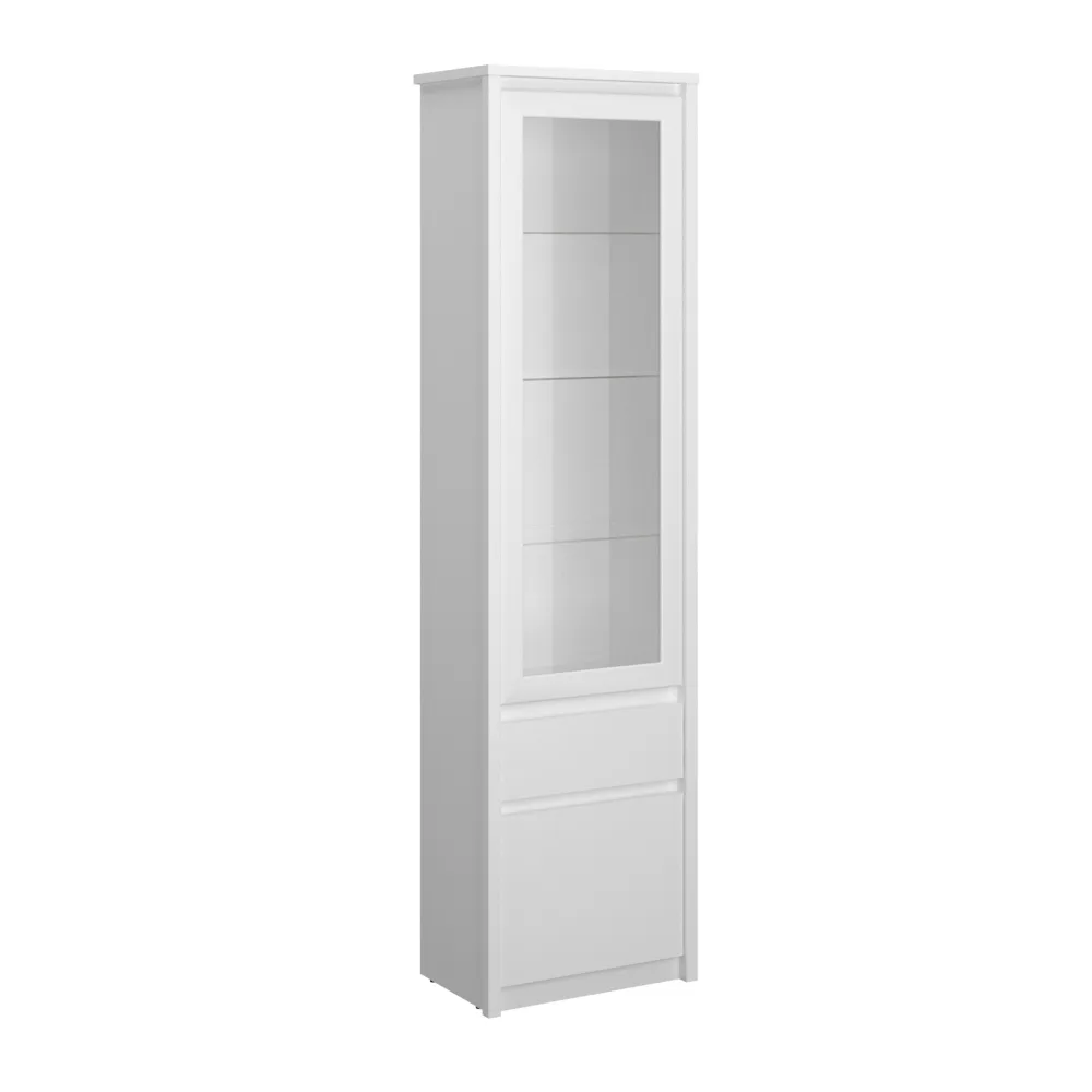 Vitrína 1D1W1S, bílá, ERODIN Kondela
