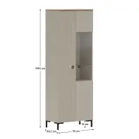 Vitrína, šedohnědá Taupe/dub silverjack, DOMCA 1D1W Kondela (foto 5)