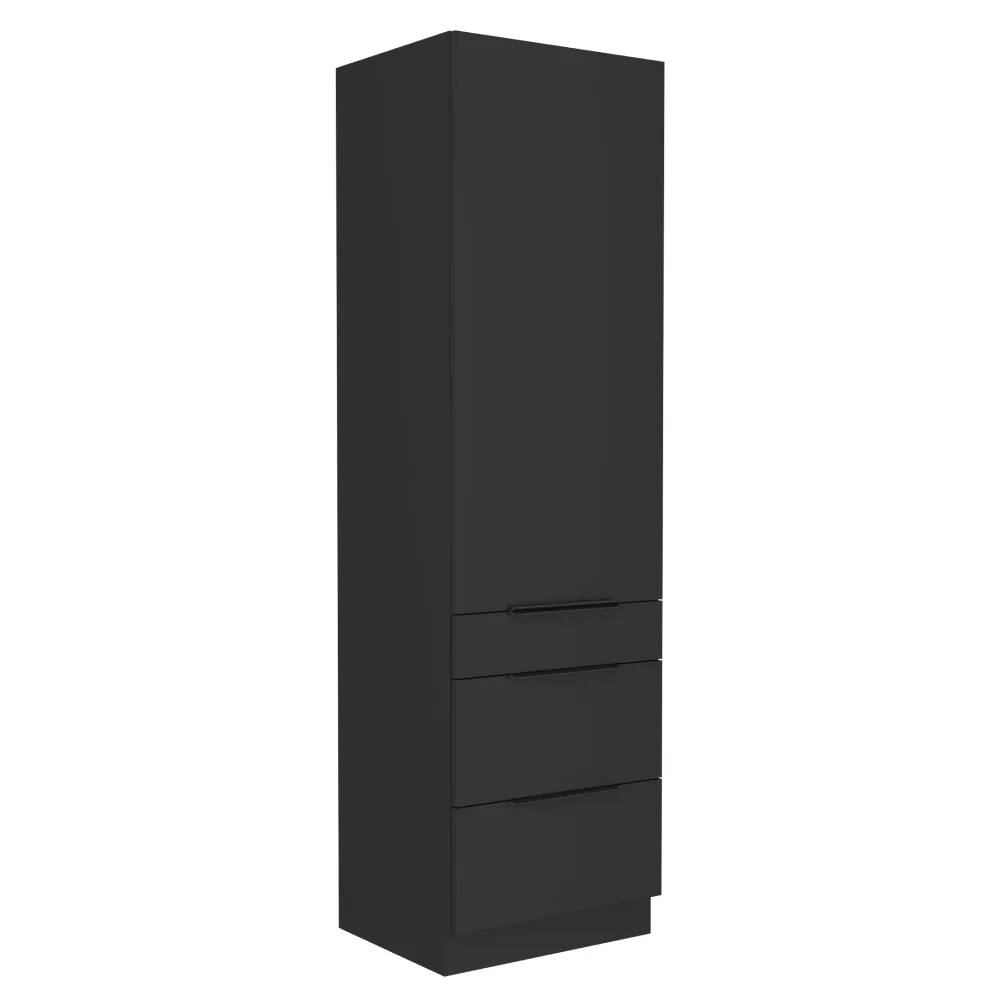 Vysoká skříňka, černá, SIBER 60 DKS-210 3S1F Kondela