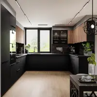 Vysoká skříňka na troubu a mikrovlnou troubu, černá, SIBER 60 DPM-210 2F Kondela (foto 4)