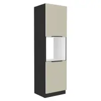 Vysoká skříňka na troubu, kašmír/černá, ARAKA 60 DP-210 2F Kondela