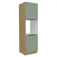 Vysoká skříňka na vestavnou troubu, aquamarine/dub artisan, ARSANY 60 DP-210 2F Kondela
