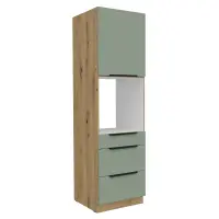 Vysoká skříňka na vestavnou troubu, aquamarine/dub artisan, ARSANY 60 DPS-210 3S1F Kondela