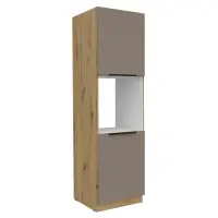 Vysoká skříňka na vestavnou troubu, sandgrau/dub artisan, FRISBO 60 DP-210 2F Kondela