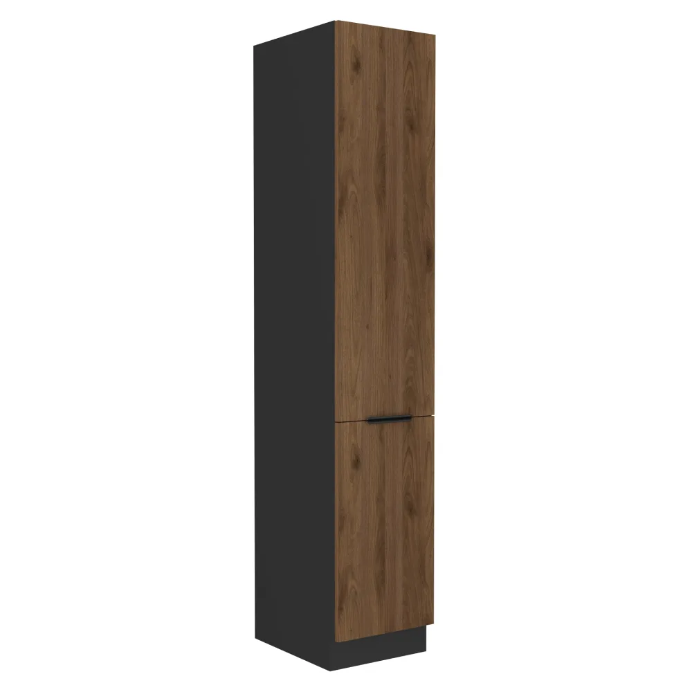 Vysoká skříňka, ořech okapi/černá, MENZO 40 DK-210 2F Kondela