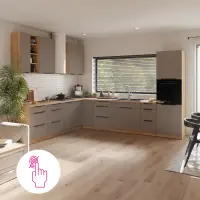 Vysoká skříňka, sandgrau/dub artisan, FRISBO 40 DK-210 2F Kondela (foto 4)