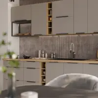 Vysoká skříňka, sandgrau/dub artisan, FRISBO 60 DK-210 2F Kondela (foto 6)