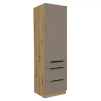 Vysoká skříňka, sandgrau/dub artisan, FRISBO 60 DKS-210 3S1F Kondela