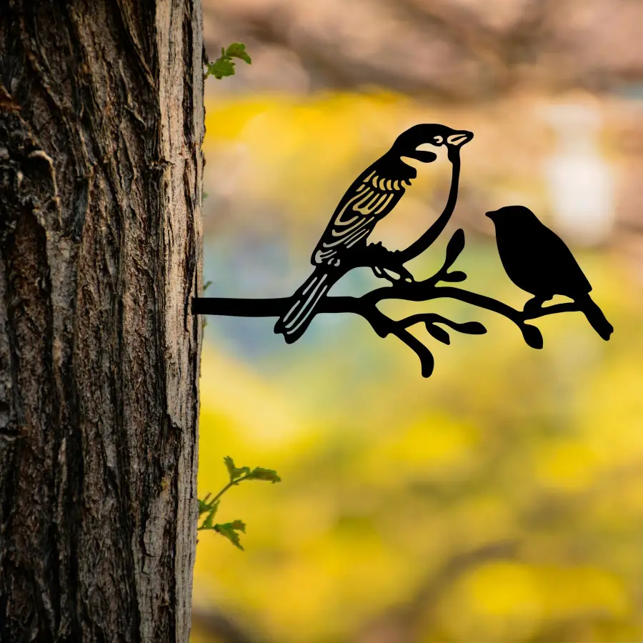 Zahradní dekorace BIRD On The Branch 02 – Černá ASIRGROUP