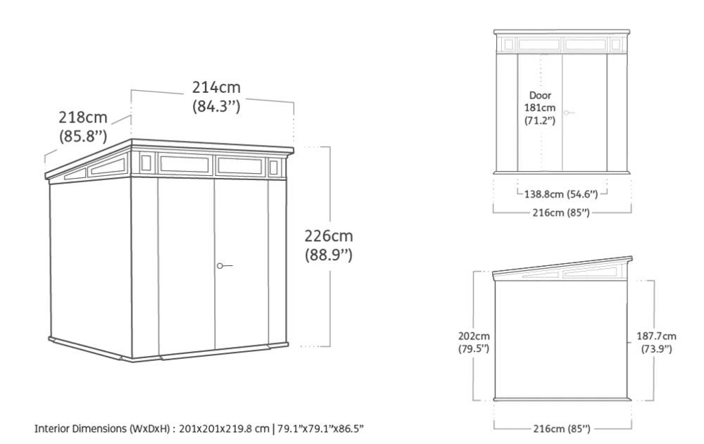 Zahradní domek PENT Signature 7x7 Storm Grey Rojaplast (foto 17)