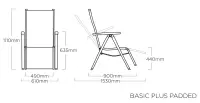 Zahradní křeslo KETTLER BASIC PLUS PADDED relaxační polohovací hliníkové / antracit Rojaplast (foto 24)