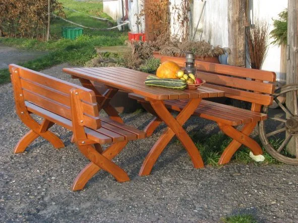 Zahradní lavice STRONG MASIV dřevěná Rojaplast (foto 219)