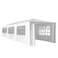 Zahradní párty stan, bílá, 3x9 m, TEKNO NEW TYP 3 + 8 bočních stran Kondela