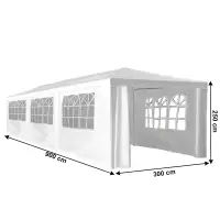Zahradní párty stan, bílá, 3x9 m, TEKNO NEW TYP 3 + 8 bočních stran Kondela (foto 3)